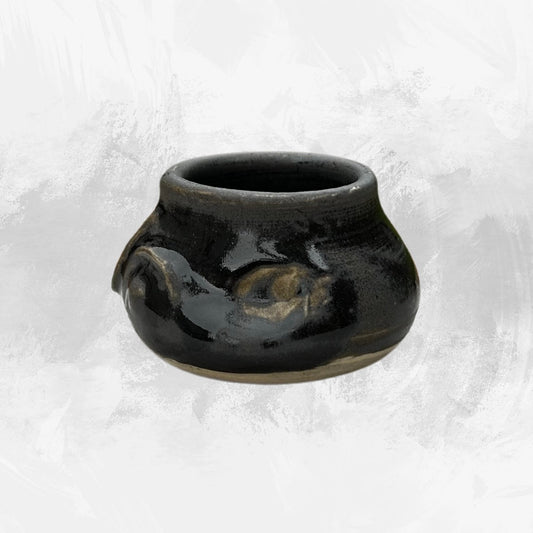 Ancient Pottery Espresso Cup Face Pottery Black