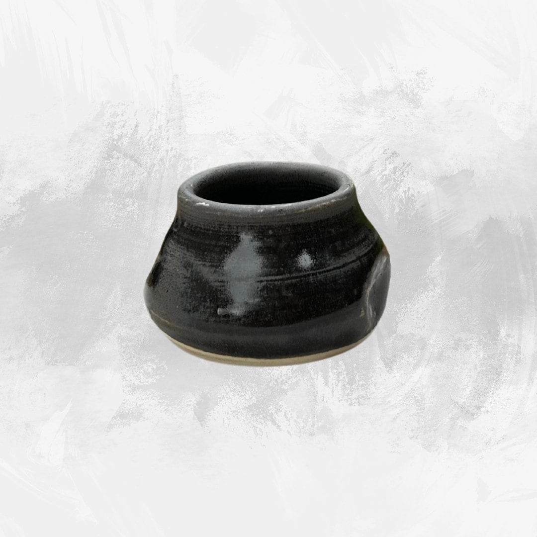 Ancient Pottery Espresso Cup Face Pottery Black